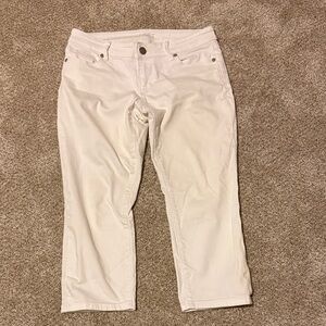 Women's White LOFT CROP Jeans EUC
